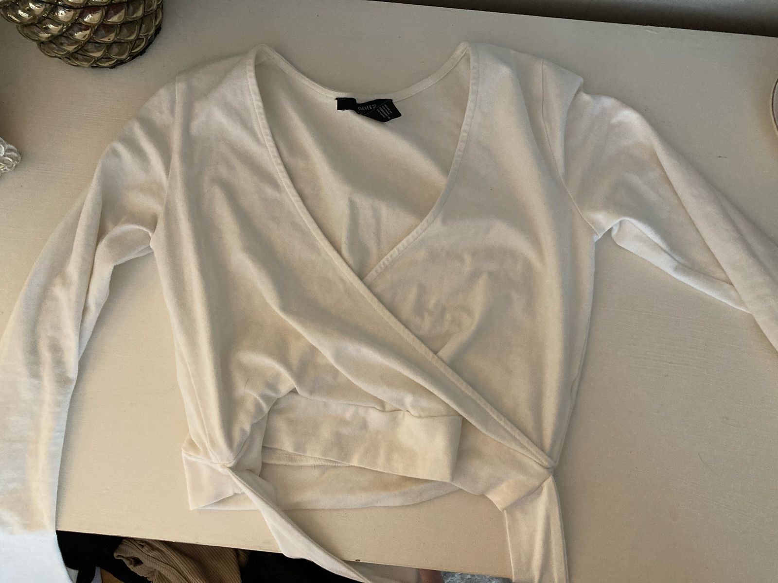 White cross tank crop top